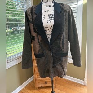 Mary Flanagan Oversized Patchwork Blazer Vintage Size S Single Button.